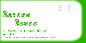 marton nemec business card